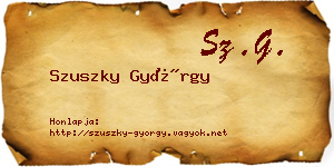 Szuszky György névjegykártya