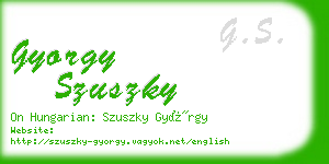 gyorgy szuszky business card